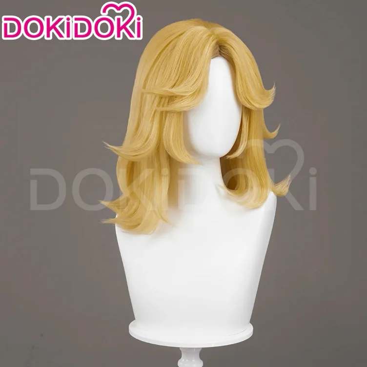 【Yellow Ver. Ready For Ship】Dokidoki Game Cosplay Woman Wig Mid-length Yellow Silver Hair Malice Skin | Silver Ver. Wig Only-Order Processing Time Refer to Description Page