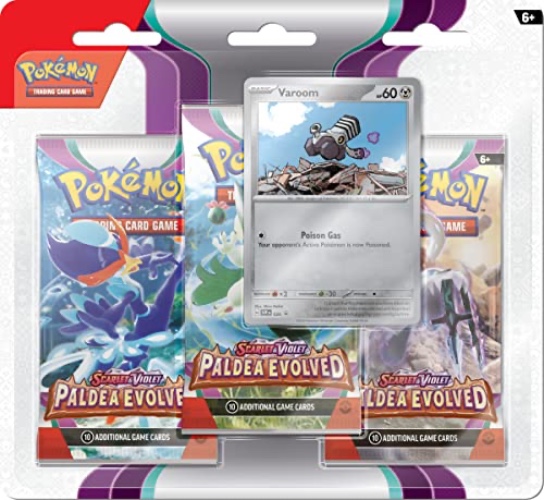 Pokémon TCG: Scarlet & Violet—Paldea Evolved Triple Pack (Varoom) - (3 Boosters & Foil Promo Card) - Paldea Evolved - Varoom