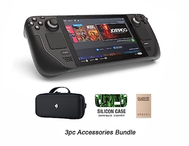 Valve Steam Deck 256GB Handheld Gaming Console, 1280 x 800 LCD Display, with Carring case, Tempered Film and Soft Silicone Protective Case