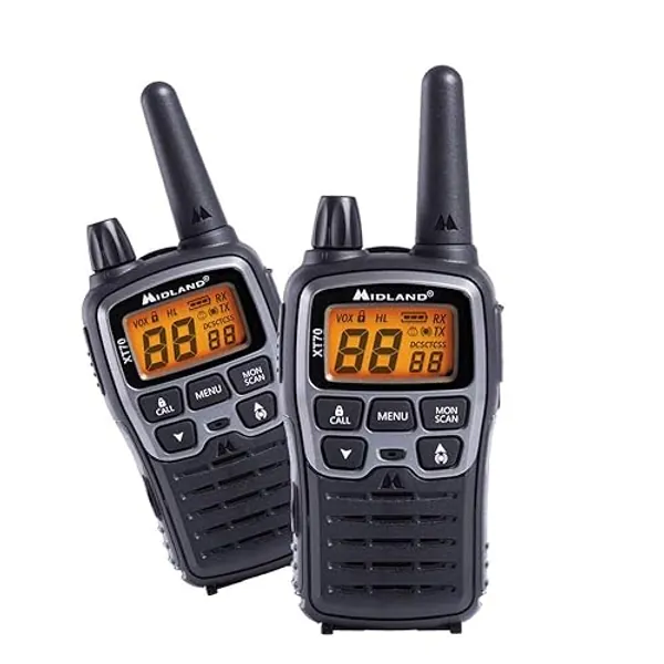 Midland C1180 XT70, Radio Dual Band Ricetrasmittente Professionale Walkie Talkie Ricarica Rapida, Formato 69 LPD e 24 PMR446 senza licenza, Raggio 12 km, 38 Toni, 83 Codici - Versione UE - Colore Grigio