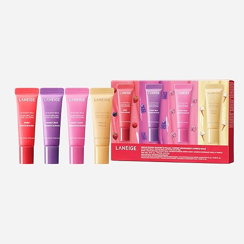 LANEIGE Lip Glowy Balm: Hydrate, Glossy, Lightweight, Moisturize & Tint with Shea Butter - Mini Lip Glowy Balm Set