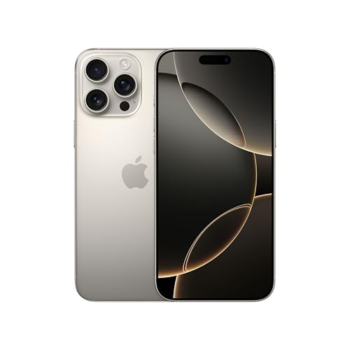 Apple iPhone 16 Pro Max 512 GB: 5G Handy mit Kamerasteuerung, 4K 120 Dolby Vision und einem großen Sprung bei der Batterielaufzeit. Funktioniert mit AirPods, Titan Natur - Titan Natur - 512 GB - Ohne Case