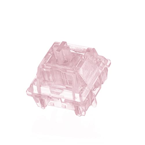 KiiBoom Linear 38gf Pink Rose Mechanical Keyboard Switch, 5 Pin Keyboard Switch with PC Stem, Translucent PC Housing, 35 Pieces for Gaming DIY Keyboard - Pink