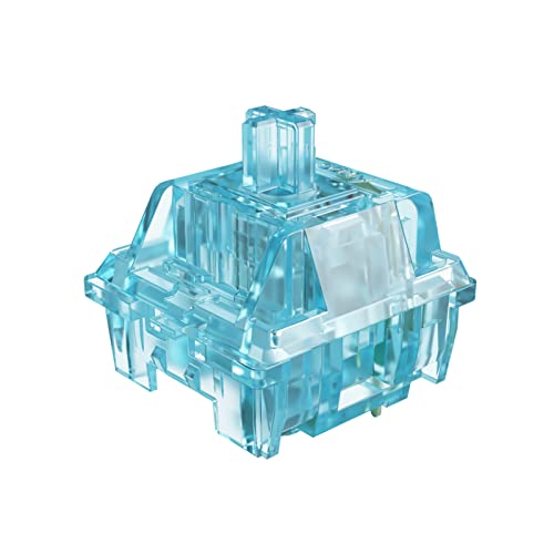 Akko CS Crystal Blue Linear Switches, 3 Pin 40gf Keyboard Switch Compatible for MX Backlit Mechanical Keyboard (45 pcs) - Crystal Blue