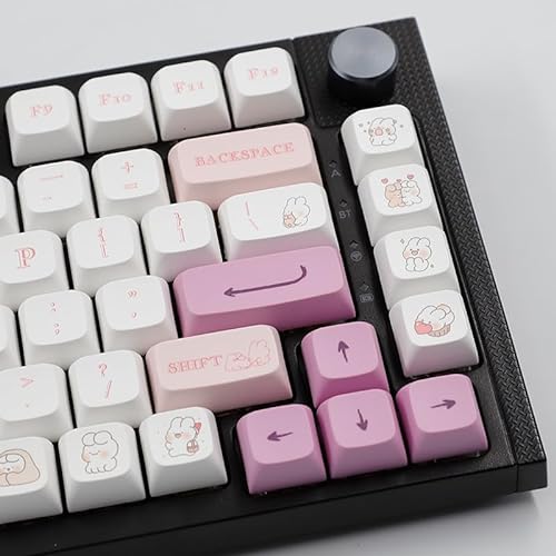 Rabbit Keycaps, 104 + 29 Keycap Set, Dye-Sublimation PBT Keycaps, XDA Profile Custom Keycaps for DIY Cherry MX Mechanical Gaming Keyboards, Shuya Toya Keycap - Rabbit