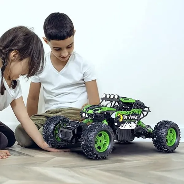 CROBOLL 1:12 Large RC Cars for Boys with Upgraded Lifting Function, 2.4GHz 4WD Remote Control Car Toy Gifts 20km/h Monster Truck for Kids, All Terrain RC Truck for 60Min Play(Green) - Green