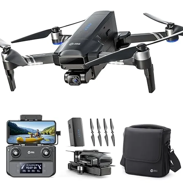 Holy Stone HS600 2-Axis Gimbal Drones with Camera for Adults 4K EIS, Integrated Remote ID, 10000 FT Range Transmission, GPS Drone with Brushless Motors, 4K/30FPS, Follow Me, Level 6 Wind Resistance