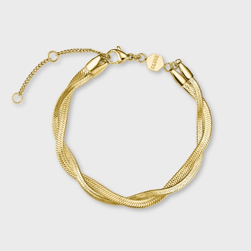 Élevé Twisted Snake Bracelet, Gold Colour | Default Title