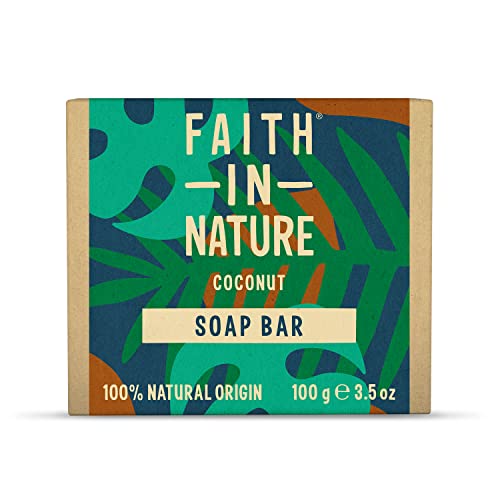 Natural Coconut Hand Soap Bar, Hydrating, Vegan & Cruelty Free, No SLS or Parabens, 100g - Coconut - 100 g (Pack of 1)