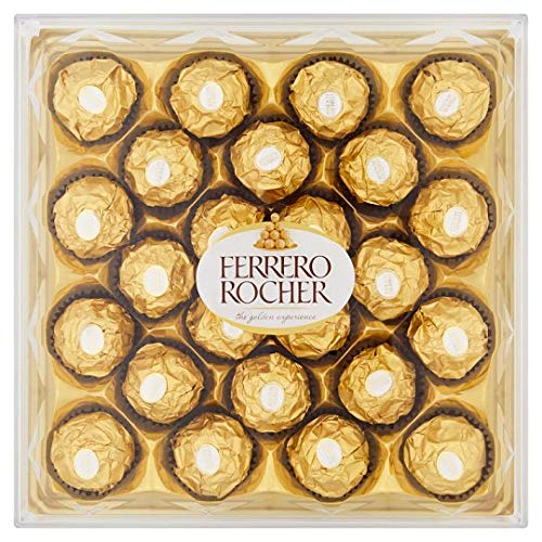 Ferrero Rocher Fine Hazelnut Chocolate 24 Piece Gift Box, Net Wt 10.6 Oz (300g) by Ferrero
