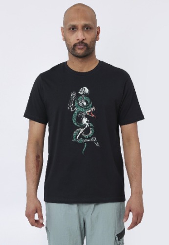 SNAKE SKELETON T-SHIRT BLACK | M / Black