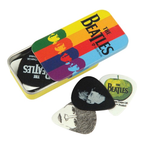 Planet Waves 1CAB4-15BT2 Beatles Stripes Picks Medium Gauge in Collectable Tin - 15 Picks