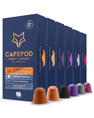 CafePod Flavoured Coffee Pods Nespresso Compatible Vanilla 60 Aluminium Capsules - Variety - 60 Count (Pack of 1)