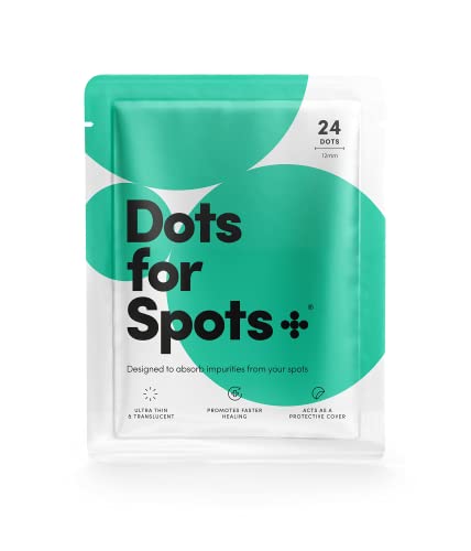 Dots for Spots Acne Patches - Pack of 24 Translucent Hydrocolloid Pimple Patch Spot Treatment Stickers for Face and Body - Fast-Acting, Vegan & Cruelty Free Skin Care - 24 Count (Pack of 1)