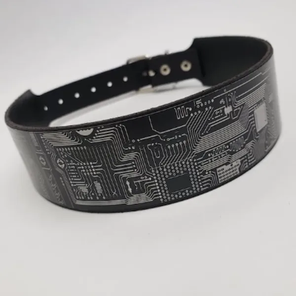 Cyber Gothic Punk Leather Choker With PCB printed Circuit | Etsy Canada