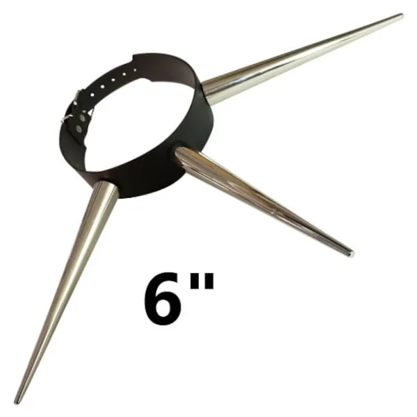 Leather Choker With Very Long Cone Spikes Size : 5.90 H | Etsy Canada