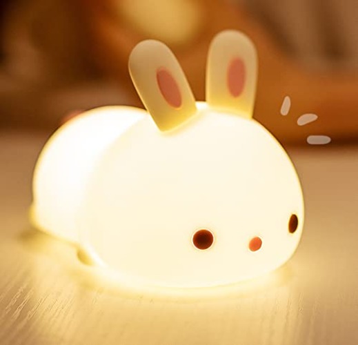 Dimanito Cute Kids Night Light Night Lamp Night Lights for Kids Bedroom Toddler Baby Portable Silicone Battery Led Nightlight Nursery (Cute Bunny) - Bunny