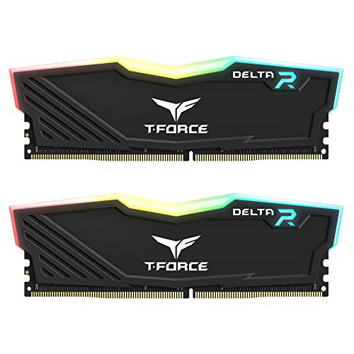 TEAMGROUP T-Force Delta RGB DDR4 16GB (2x8GB) 3200MHz (PC4-25600) CL16 Desktop Memory Module ram Black - TF3D416G3200HC16CDC01