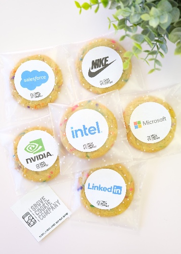 CUSTOM LOGO COOKIES (100 COOKIES) | BIRTHDAY CAKE (50) & CHOCOLATE CHIP (50)