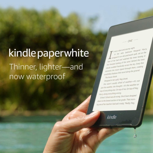 Certified Refurbished Kindle Paperwhite – (previous generation - 2018 release) Waterproof with 2x the Storage – Ad-Supported - 8 GB Wi-Fi Sage Without Kindle Unlimited