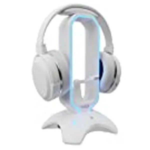Tilted Nation RGB Headset Stand - 3 in 1 Gaming Headphone Stand for Desk with Mouse Bungee and 2 Port USB 3.0 Hub Charger - The Ultimate Gaming Accessory and Gift for Gamer - RGB Headset Holder