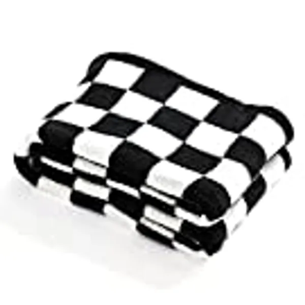YIRUIO Throw Blankets Checkered Grid Chessboard Gingham Warmer Comfort Reversible Shaggy Cozy Decor for Home Bed Couch Couch (Black, 51''x63'')