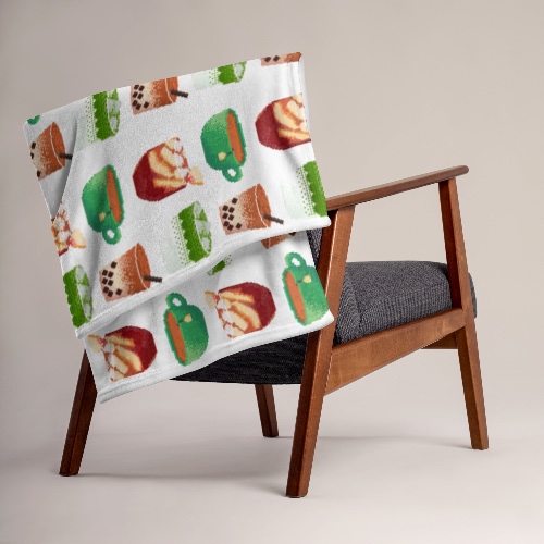 Pixelated Tea | 60x80 Throw Blanket | Cozy Gamer - 60×80