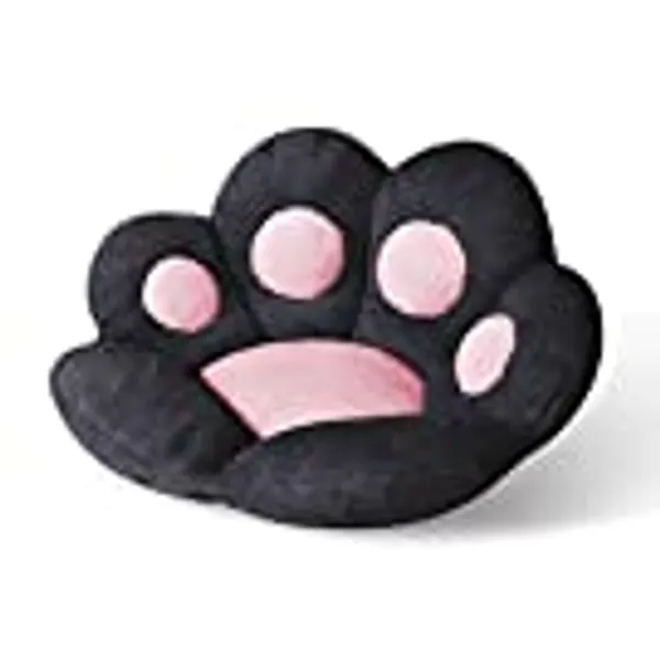 Ditucu Cat Paw Cushion Comfy Kawaii Chair Cushion 31.4 x 27.5 inch Bear Paw Lazy Sofa Office Floor Pillow Cute Plush Seat Pad for Gaming Chair for Bedroom Decor Black