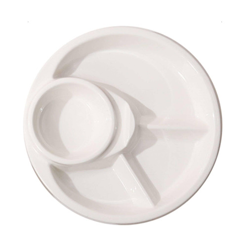 TYMYYS Fruit Pattern Portion Control Plates, Divided Plates for Adults, Ceramic Portion Control Plate for Weight Loss-White-Single - single - White