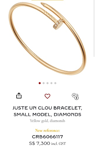 Juste un Clou bracelet, small model: Juste un Clou bracelet, small model, yellow gold 750/1000