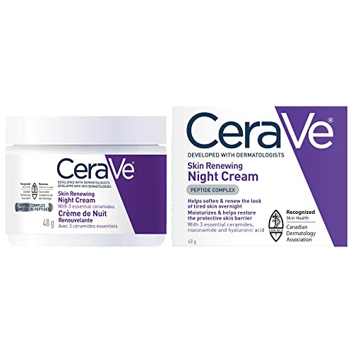 CeraVe Night Cream for Face, Skin Renewing Moisturizer for Men & Women With Hyaluronic Acid, Niacinamide, Bio Peptides & Ceramides. Fragrance Free, Non-comedogenic, Suitable for Sensitive Skin - Moisturizer