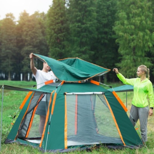 Large Size UV Waterproof Double Layered Automatic Camping Tent - Green