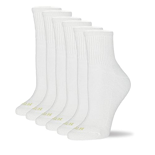 HUE Women's Mini Crew Sock 6 Pair Pack - One Size - White - 6 Pair Pack