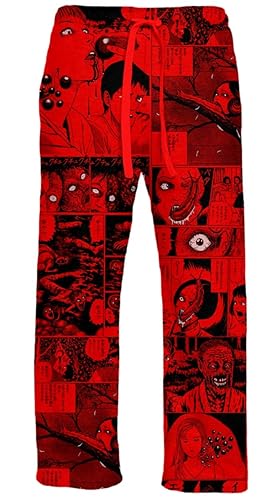 Ripple Junction Junji Ito Adult Eyes Pattern Lounge Pant - Large - Red