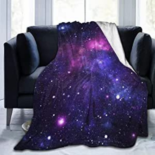 BLUBLU Galaxy Flannel Fleece Bed Blanket Throw Blanket Lightweight Cozy Plush Blanket for Bedroom Living Rooms Sofa Couch 50"x40" - Galaxy 50"x40"