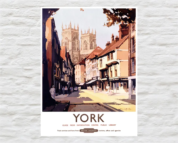YORK Minster Railway Metal Sign Claude Buckle 1950 - Exceptional Quality 30x40cm - Perfect Gift - Shed Man Cave - FREE standard delivery