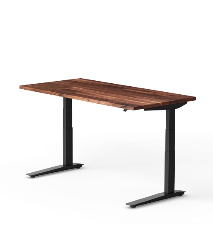 Jarvis Hardwood Standing Desk, 1600 x 800 | Walnut/Black / Up/Down Controls / No
