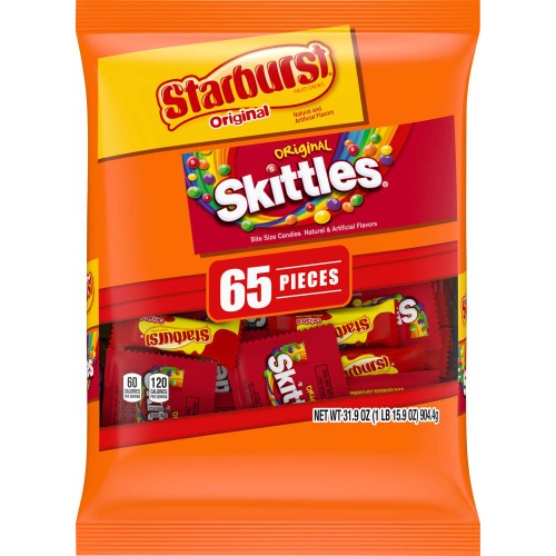 SKITTLES & STARBURST Fun Size Variety Mix, Great for Plastic Easter Eggs, 31.9-Ounce Bag 65 Pieces - 1 Count (Pack of 1)