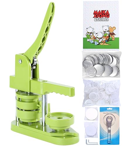 Happizza Button Maker Machine 58mm - (3rd Gen) Installation-Free 58mm(2.25in) DIY Pin Badge Button Maker Press Machine Badge Punch Press with Free 100pcs Button Parts&Pictures&Circle Cutter&Magic Book - 2.25 inch / 58mm
