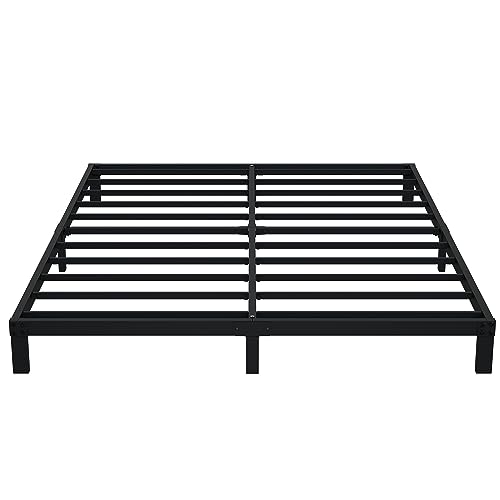 Upcanso 7 Inch King Bed Frame No Box Spring Need, Low Profile Metal Platform King Size Bed Frame, Heavy Duty Support Bedframes King, Easy Assembly - King - 7 Inch