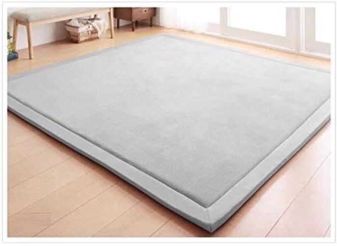 V-mix Baby Play Mat Nursey Decor Area Rug 1.18" Thick Hypebeast Rug Non Slip Rug Pads Large Area Rug Play Mats for Babies and Toddlers Non-Toxic Area Rugs Used for Living Room 7.8x6.5Ft - 200*240CM - Sliver
