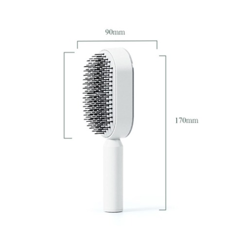 Self-Cleaning Hair Brush - Gray Rectangle Brush