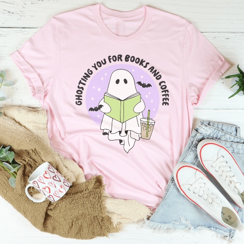 Ghosting You For Books Tee - Pink / M