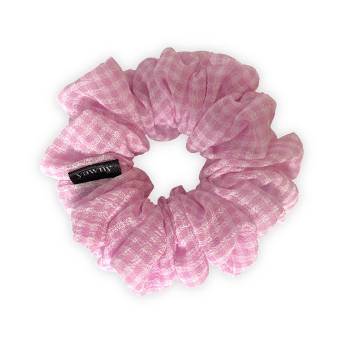 Pink Gingham Scrunchie (matte) - lite