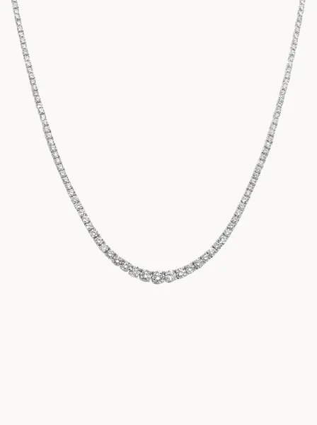 Classic Round Diamond Tennis Necklace