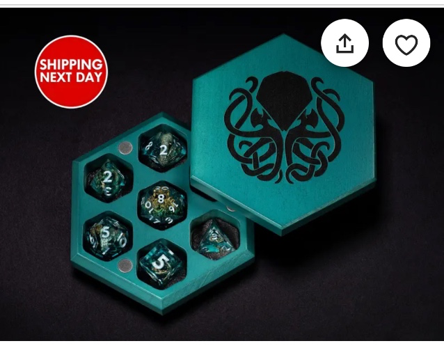 Cthulhu DnD Dice Set (dice+box)