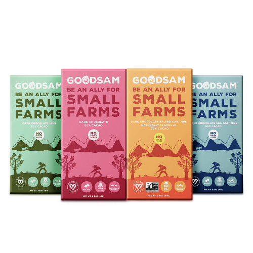 Bar Sampler pack: 55%, Sea Salt Nibs, Mint bars, Salted Caramel - Chocolate Bar Bundle (4 bars, 1 of each)