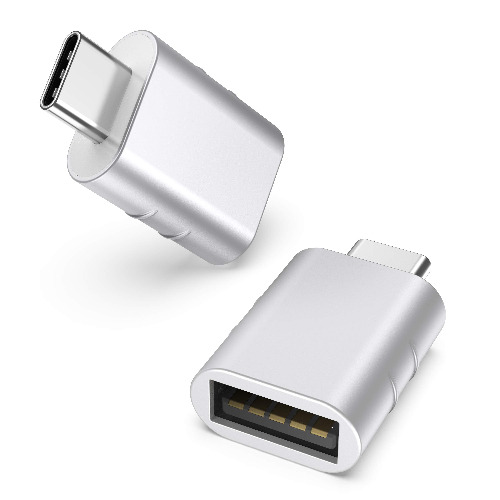 Syntech USB C to USB Adapter [2 Pack] USB C Male to USB3 Female Adapter Compatible with MacBook Pro 2021 iMac 2021 iPad mini 6 iPad Pro 2021 MacBook Air 2022 Surface Pro 8/X Go and Other Type C Device - Silver