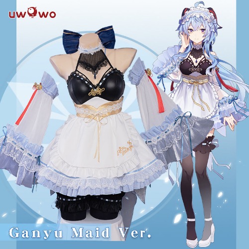 Exclusive Authorization Uwowo Game Genshin Impact Fanart Ganyu Maid Ver Cosplay Costume | 【Pre-sale】S