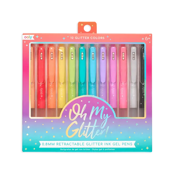 Oh My Glitter! Retractable Gel Pens - Set of 12 by OOLY